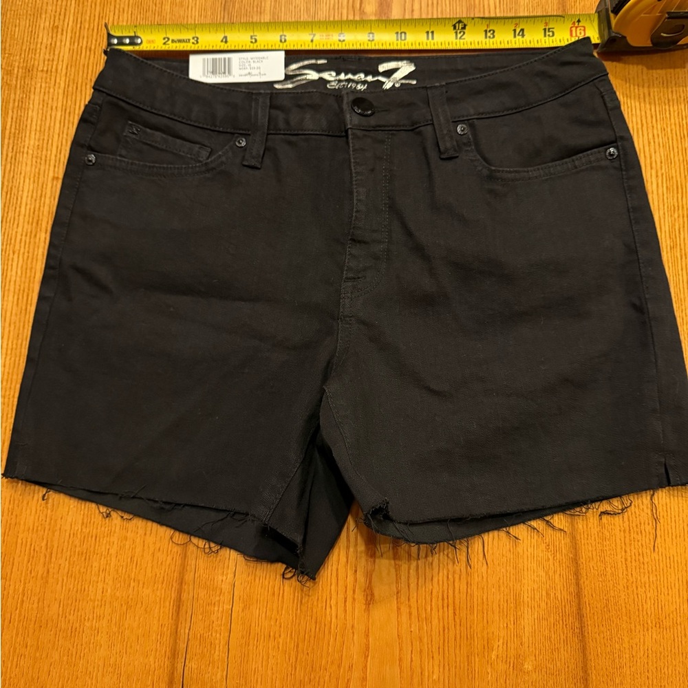 Seven7 Black Denim Cutoff Shorts
